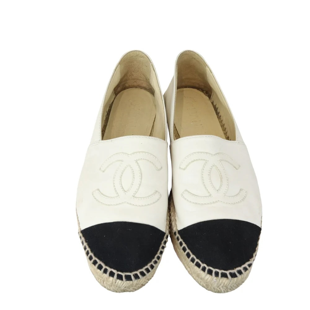 CHANEL CC LAMBSKIN LEATHER ESPADRILLES