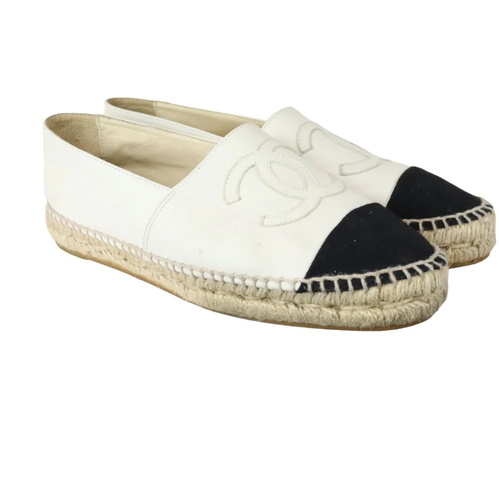 CHANEL CC LAMBSKIN LEATHER ESPADRILLES