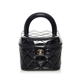 Chanel CC Matelasse Patent Leather Vanity Bag (SHG-34683)
