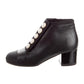 CHANEL CC INTERLOCK PEARL ANKLE BOOTS