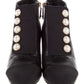 CHANEL CC INTERLOCK PEARL ANKLE BOOTS