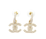 CHANEL CC PEARL HOOP EARRINGS