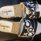 CHANEL COCO SIGNATURE PRINTED PLATFORM MULE SLIDES