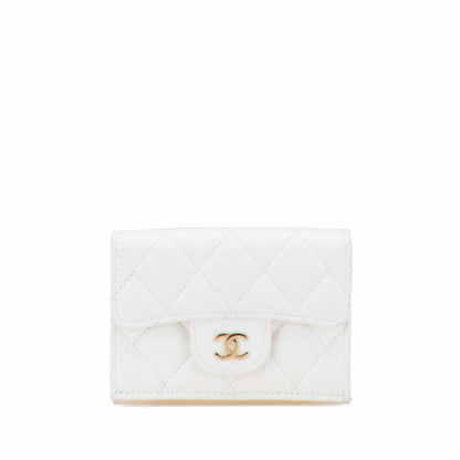 Chanel CC Quilted Caviar Trifold Flap Wallet