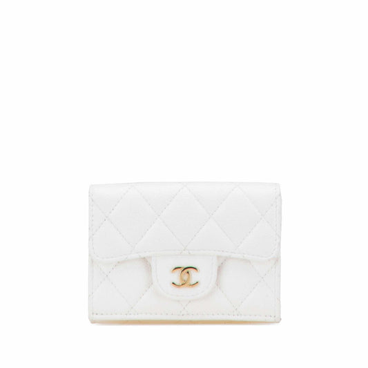 Chanel CC Quilted Caviar Trifold Flap Wallet
