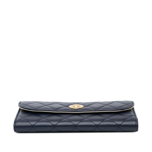 Chanel CC Quilted Lambskin Long Wallet (SHG-UW3ZCy)