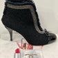 CHANEL CC TWEED CHAIN EMBELLISHED ANKLE BOOTIES