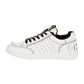 CHANEL CC WHITE LEATHER TRAINER SNEAKERS
