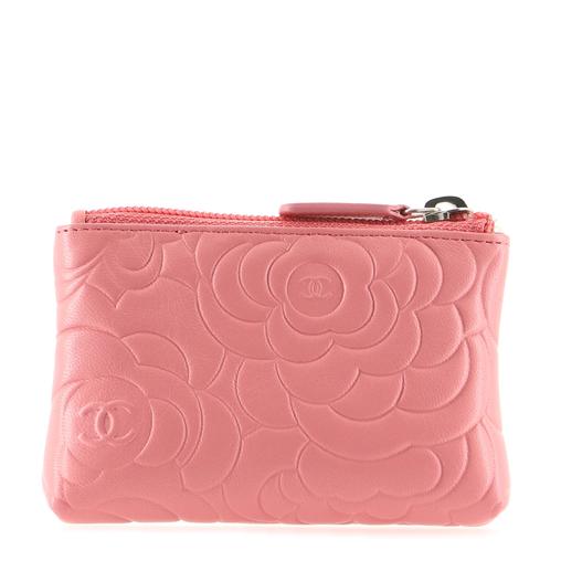Chanel Camellia Embossed O Case-Pochette