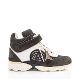Chanel Canvas Leather CC High Top Sneakers - Size 7 / 37