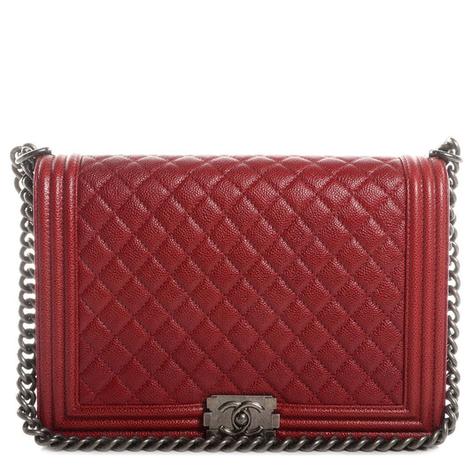 CHANEL CAVIAR QUILTED LEATHER LARGE BOY BAG