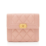 Chanel Caviar Leather Boy Compact Wallet