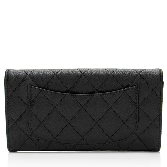 Chanel Caviar Leather Long Wallet