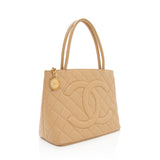 Chanel Caviar Leather Medallion Tote (SHF-19444)