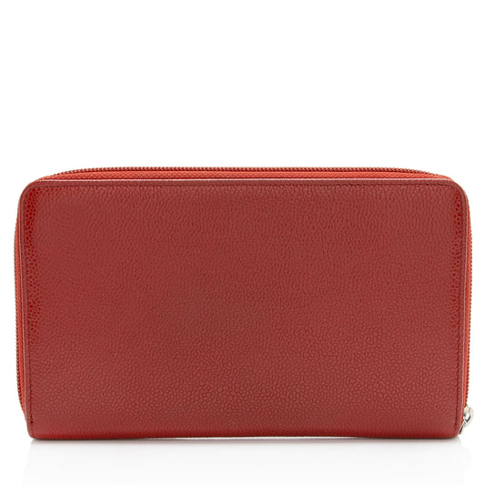 Chanel Caviar Leather Timeless Zip Around Organizer Wallet