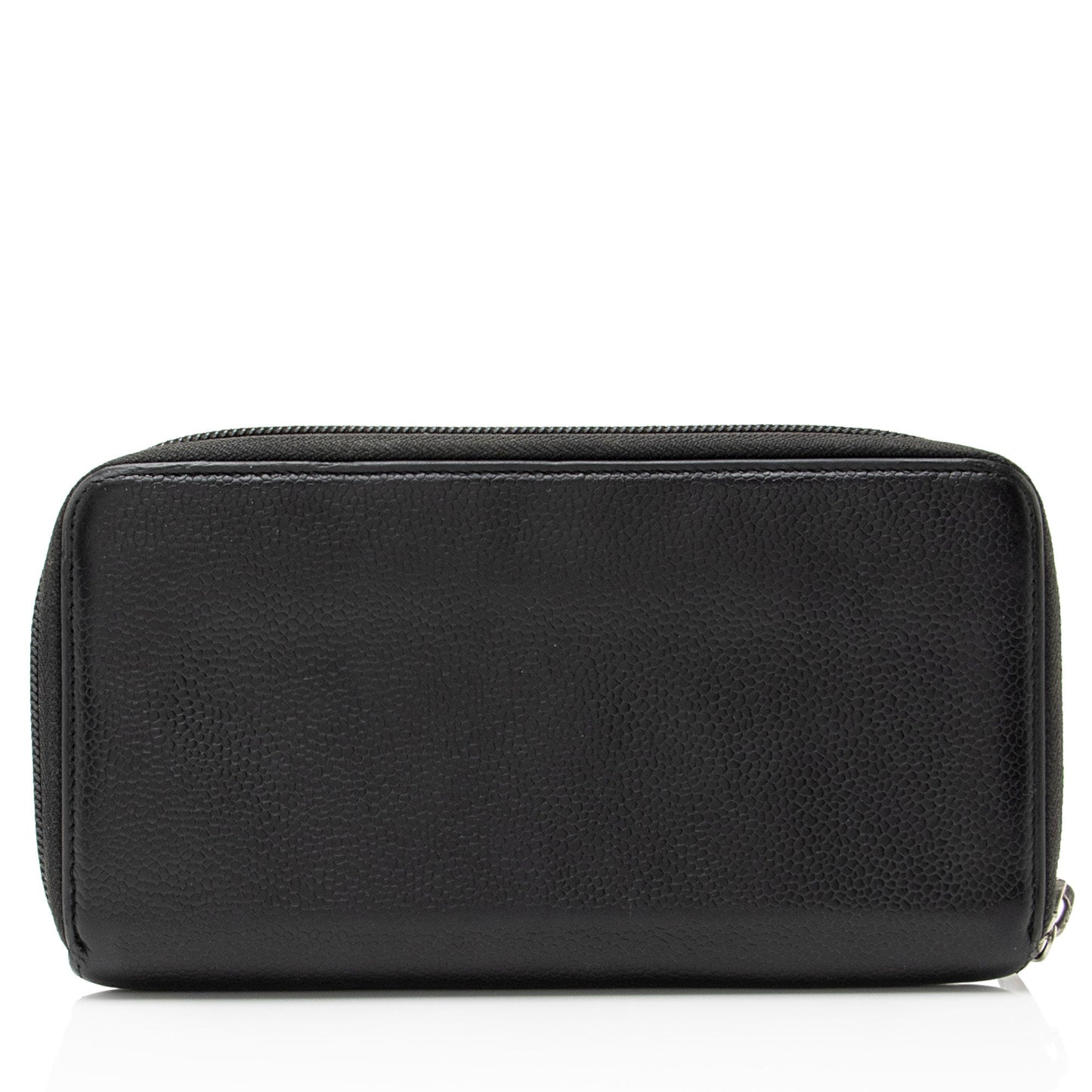 Chanel Caviar Leather Timeless Zip Around Wallet