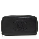 Chanel Caviar Leather Timeless Zip Around Wallet