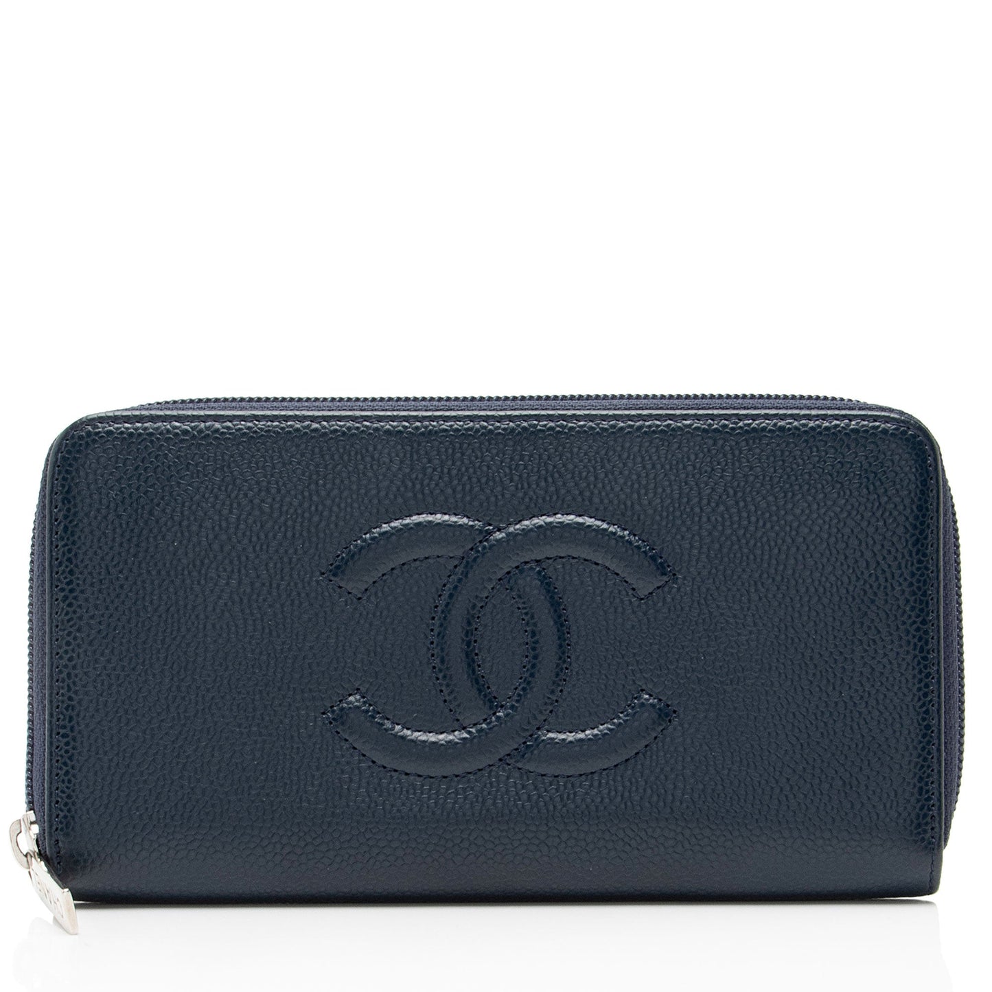 Chanel Caviar Leather Timeless Zip Around Wallet