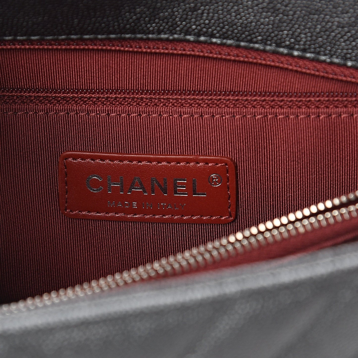 CHANEL CAVIAR METALLIC GRAPHITE MEDIUM COCO HANDBAG