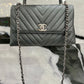 CHANEL CAVIAR METALLIC GRAPHITE MEDIUM COCO HANDBAG