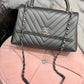 CHANEL CAVIAR METALLIC GRAPHITE MEDIUM COCO HANDBAG
