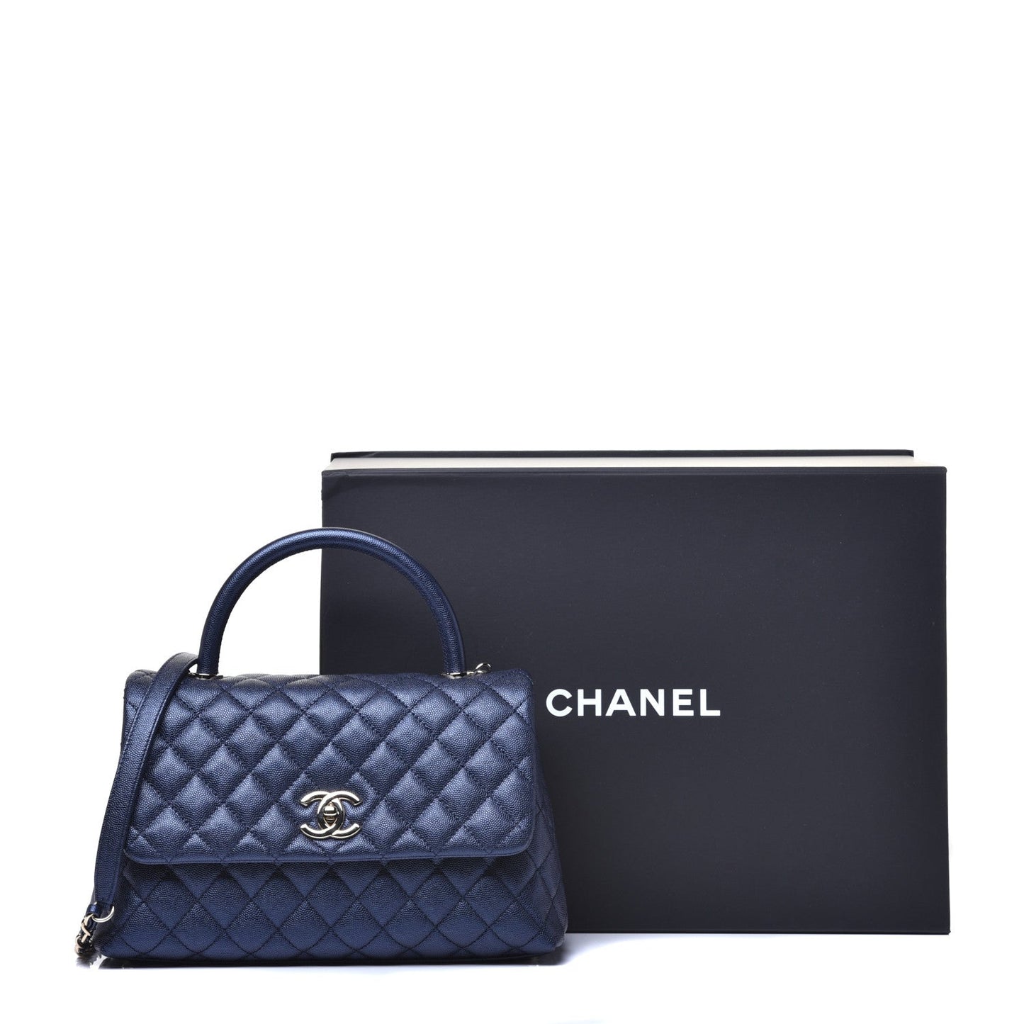 CHANEL CAVIAR QUILTED SMALL COCO HANDLE FLAP BAG