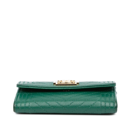 Chanel Chevron Caviar Boy Card Holder