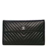 CHANEL Lambskin Chevron Quilted Wallet