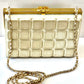 CHANEL CHOCO BAR METALLIC GOLD LEATHER SHOULDER BAG