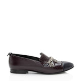 Chanel Crackled Goatskin CC Charm Cap Toe Loafers - Size 7.5 / 37.5