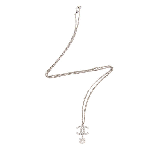 Chanel Crystal CC Drop Pendant Necklace (SHF-x3ceGG)