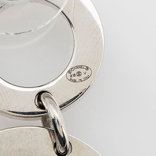 Chanel Crystal CC Triple Circle Drop Earrings