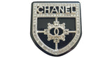 CHANEL CC Crystal Crest Shield Armor Brooch