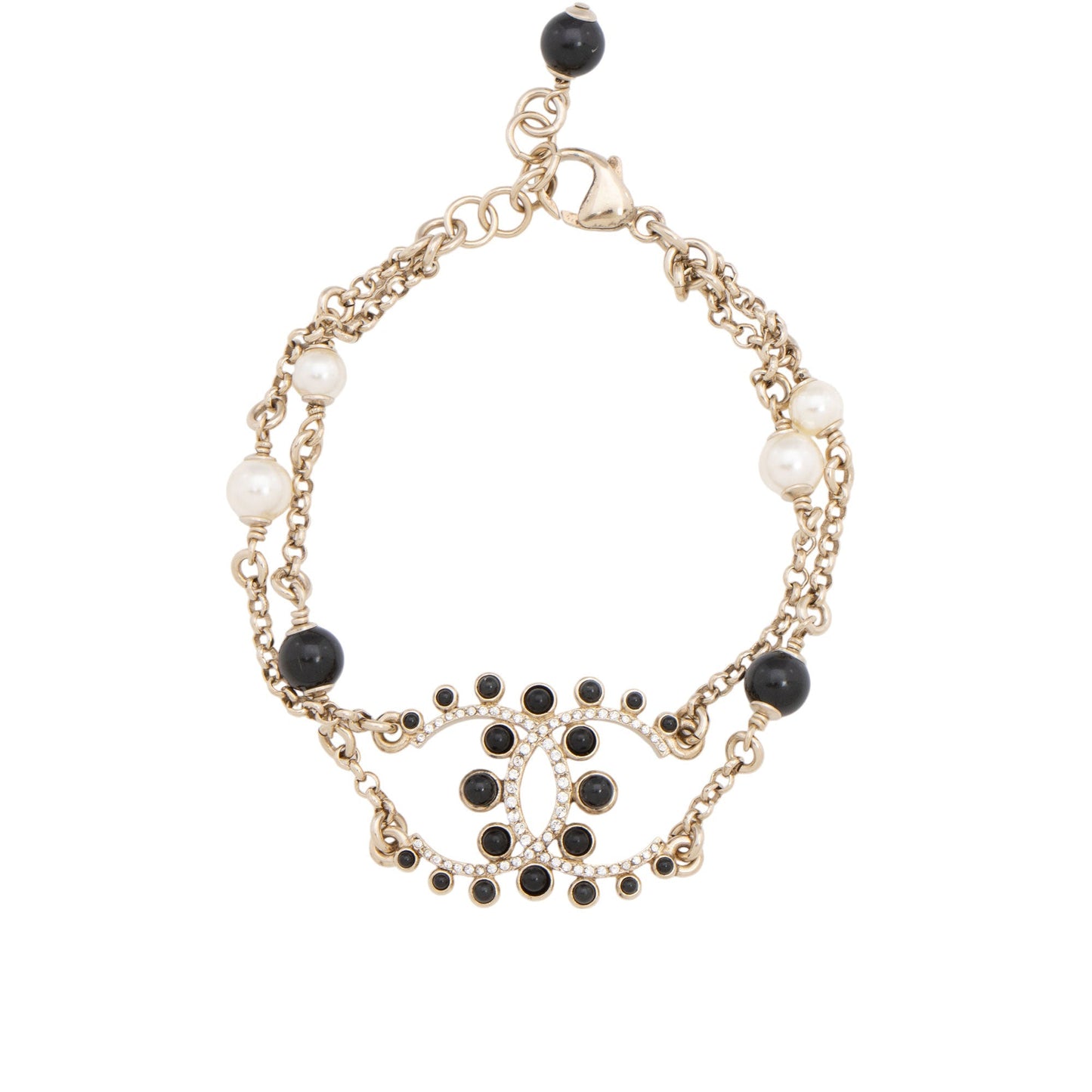 Chanel Crystal Pearl CC Bracelet (SHF-I2oyw1)