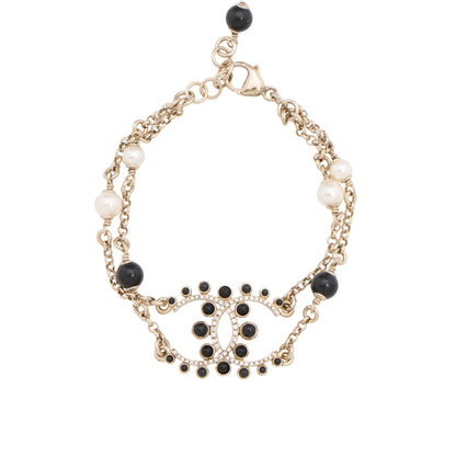Chanel Crystal Pearl CC Bracelet (SHF-I2oyw1)