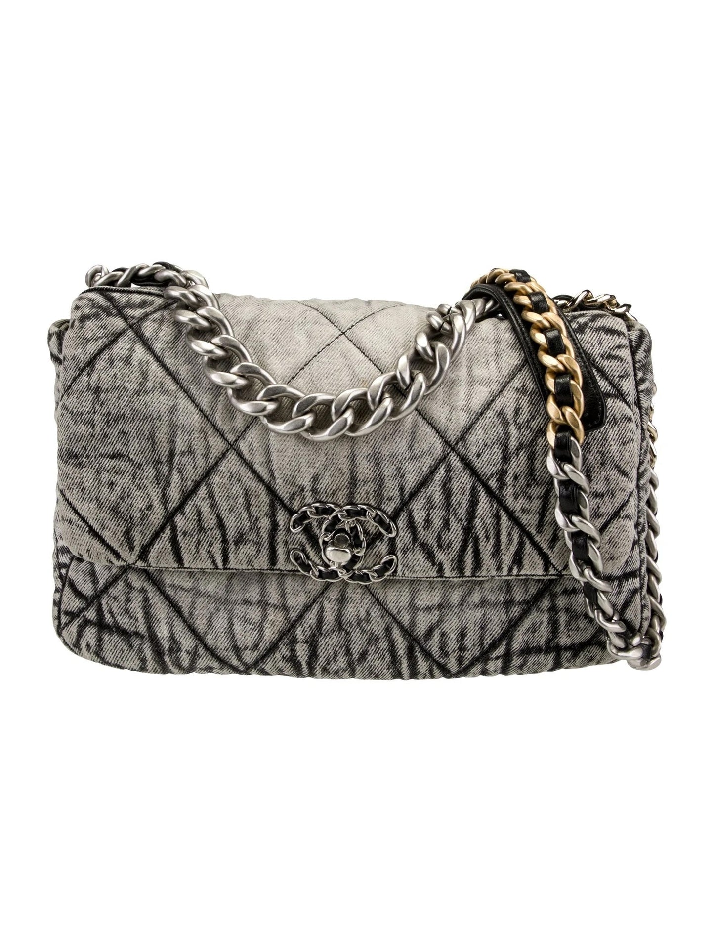 CHANEL 19 DISTRESSED DENIM BAG