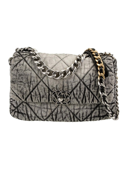 CHANEL 19 DISTRESSED DENIM BAG