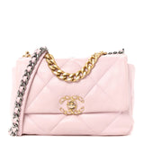 CHANEL QUILTED GOATSKIN MEDIUM CHANEL 19 FLAP BAG