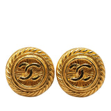 Chanel Gold Plated CC Clip On Earrings (SHG-Y3L2b0)