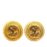 Chanel Gold Plated CC Clip On Earrings