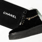 CHANEL CC VELVET LACE-UP CHAIN COMBAT BOOTS