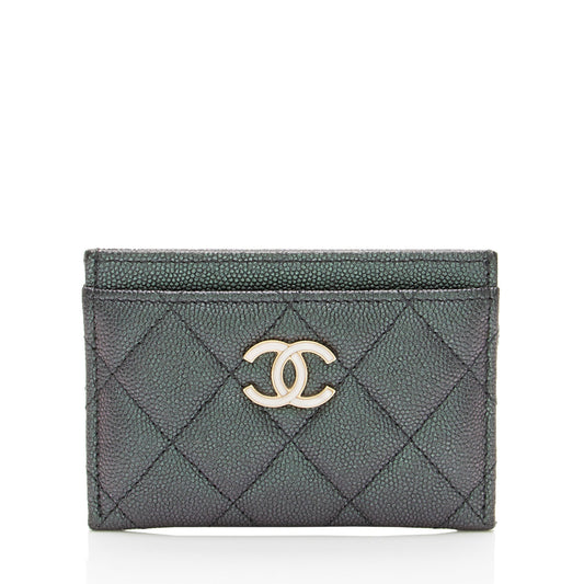 Chanel Iridescent Caviar Leather CC Card Holder