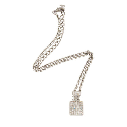 Chanel Iridescent Crystal CC Perfume Bottle Necklace