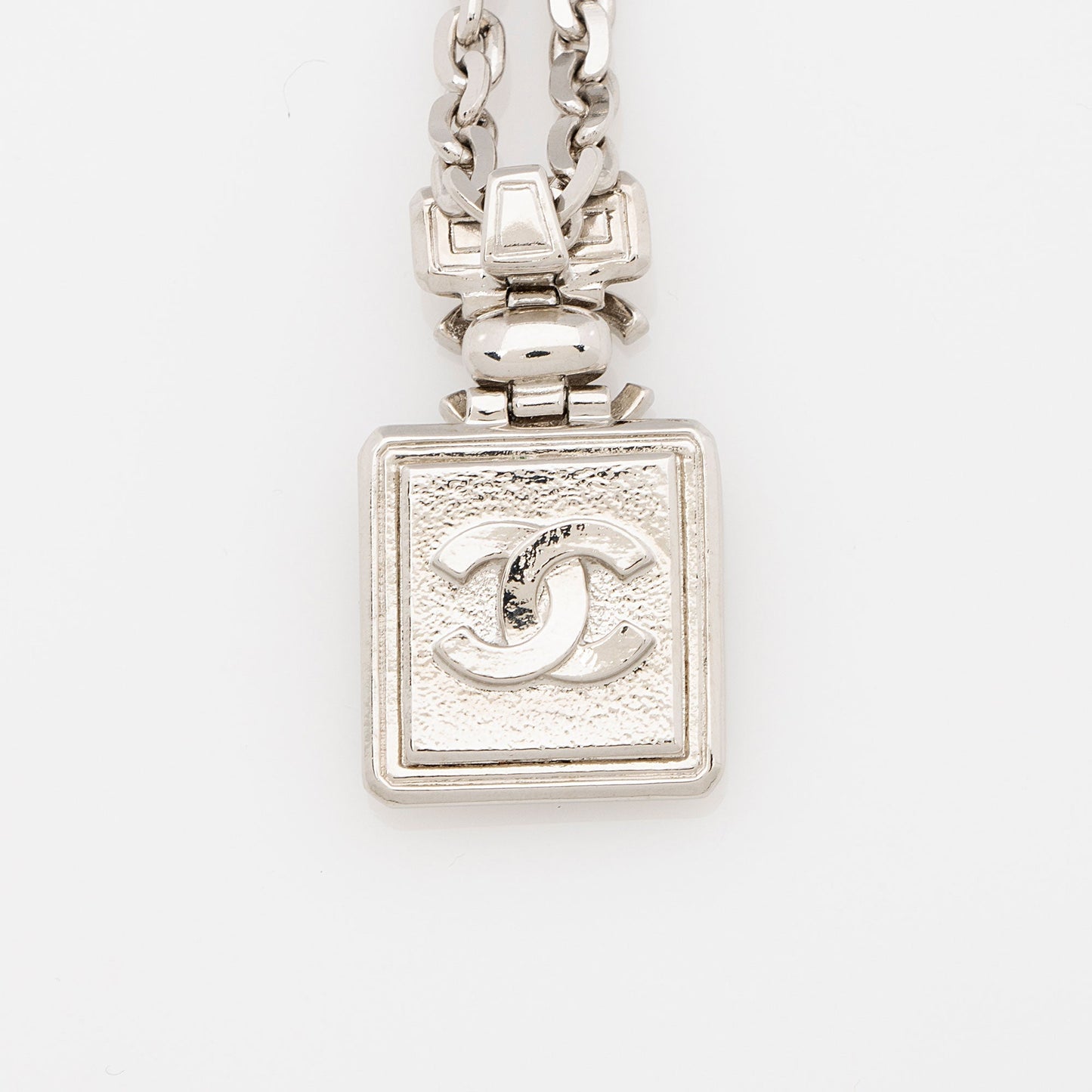 Chanel Iridescent Crystal CC Perfume Bottle Necklace