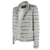 CHANEL SUBTLE SILVER THREAD TWEED BLAZER
