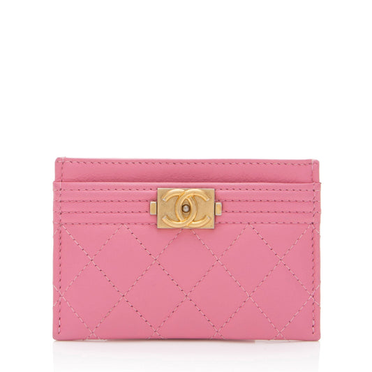Chanel Lambskin Boy Card Holder (SHF-xyoKJV)