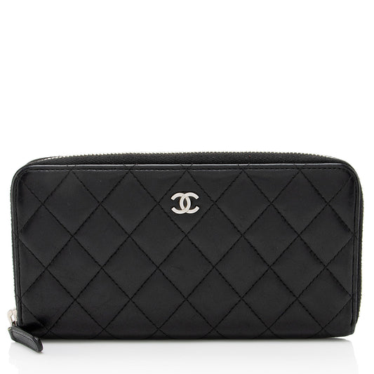 Chanel Lambskin CC Zip Around Wallet