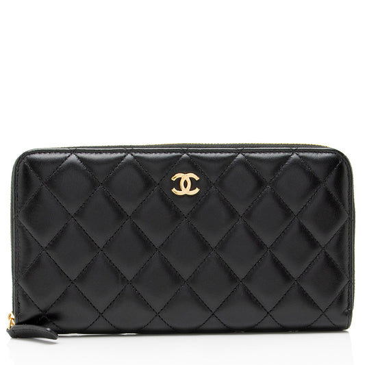 Chanel Lambskin CC Zip Around Wallet