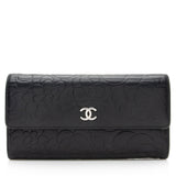 Chanel Lambskin Camellia CC Flap Long Wallet (SHF-22609)