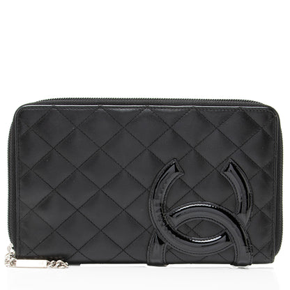 Chanel Lambskin Ligne Cambon Zip Around Organizer Wallet